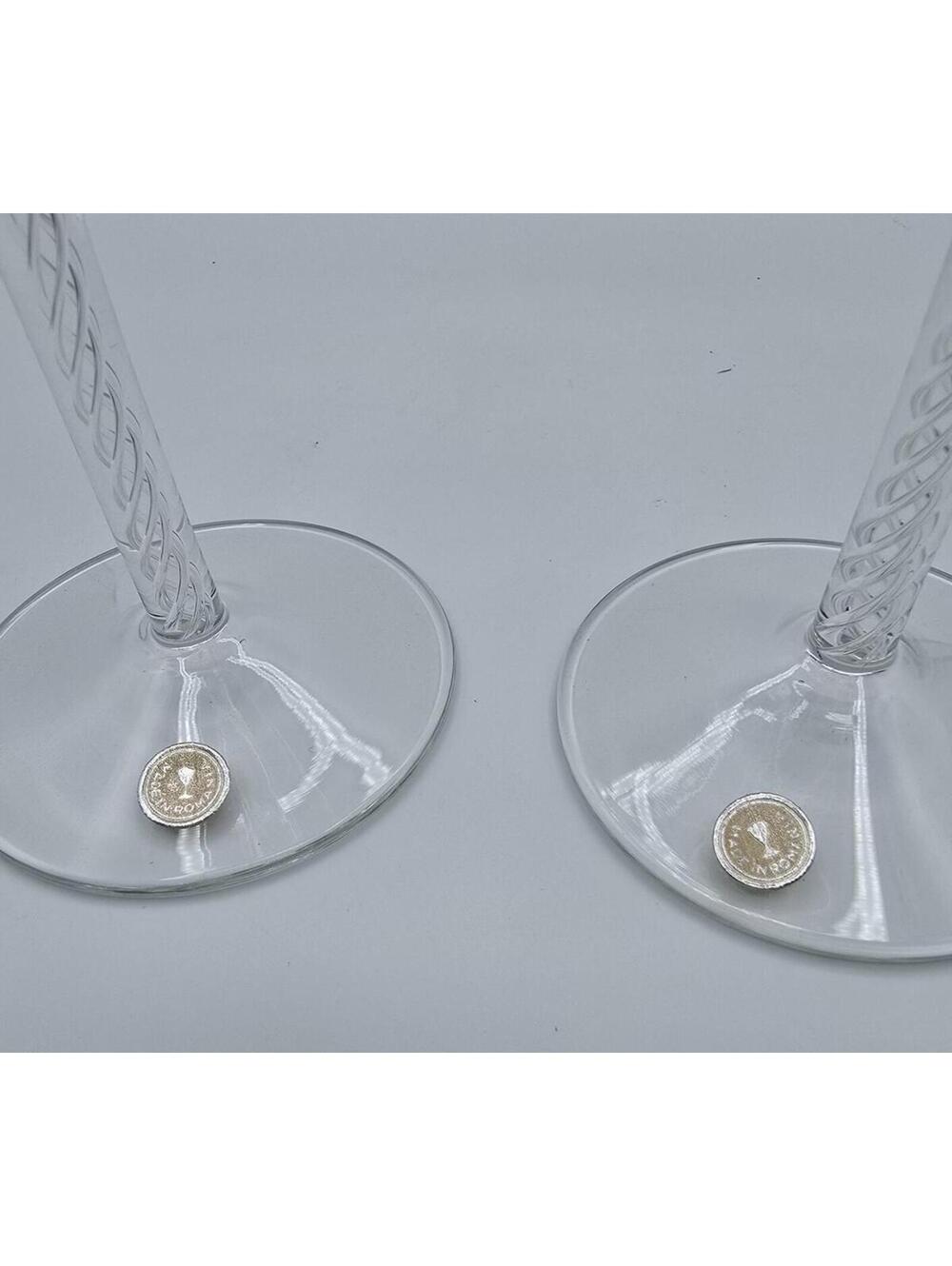 Vintage PartyLite Maypole Glass Candle Holders Set of 2 P0350 w/ Box - Picture 7 of 9
